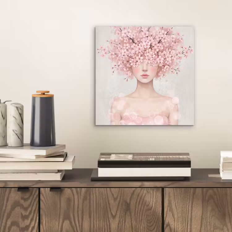 Portret - Kersenbloesem - Roze aluminium wit klein -sfeer1