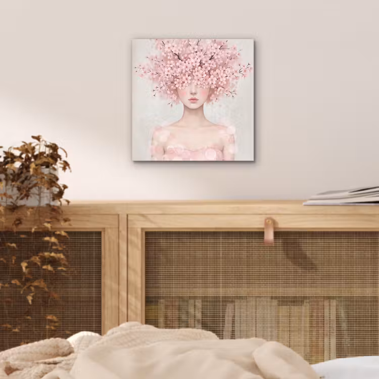 Portret - Kersenbloesem - Roze aluminium wit klein -sfeer3