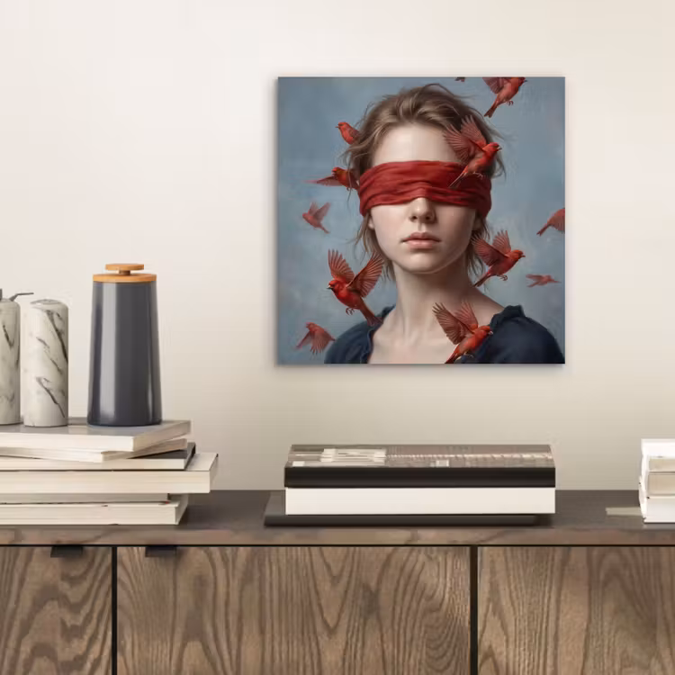 Portret - Krachtig - Rood aluminium wit klein -sfeer1