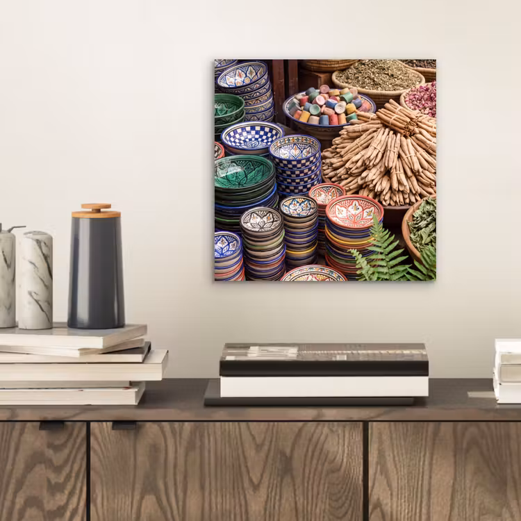 aluminium wall art - Pottery - Oriental - Colorful - Aardewerk - Oosters - Kleurrijk aluminium wit klein