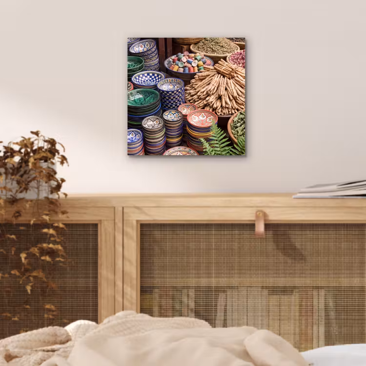 aluminium wall art - Pottery - Oriental - Colorful - Aardewerk - Oosters - Kleurrijk aluminium wit klein
