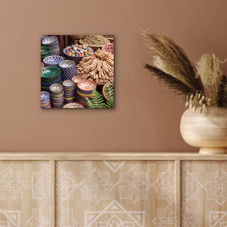 aluminium wall art - Pottery - Oriental - Colorful - Aardewerk - Oosters - Kleurrijk aluminium wit klein