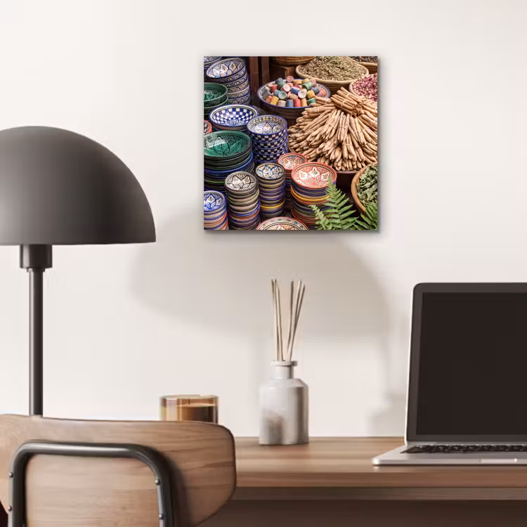 aluminium wall art - Pottery - Oriental - Colorful - Aardewerk - Oosters - Kleurrijk aluminium wit klein