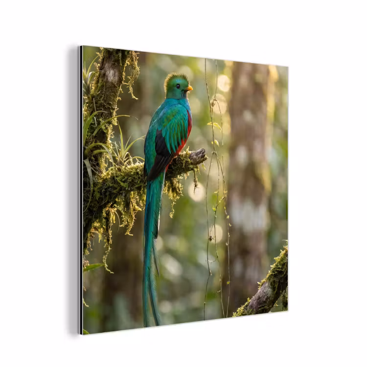 Quetzal - Jungle - Natuur - Groen aluminium wit klein -3d