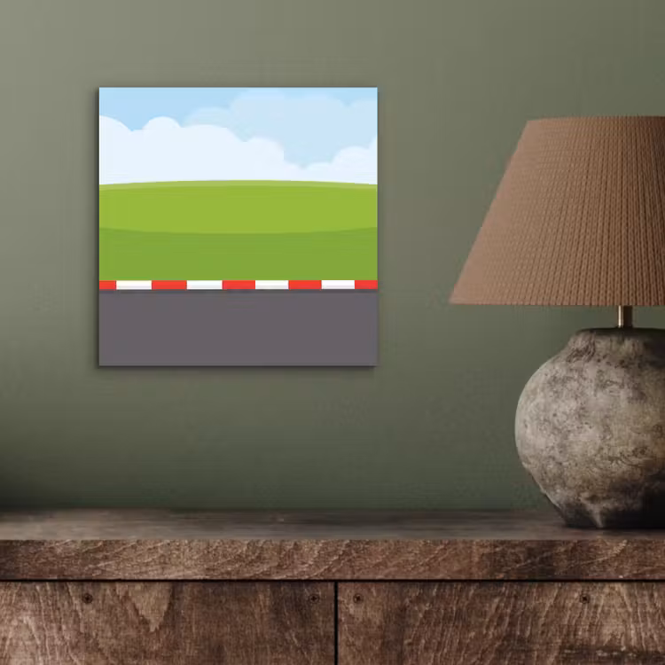 Racebaan - Illustratie - Sport - Kleurrijk aluminium wit klein -sfeer2