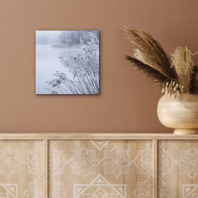 Riet - Bevroren - Winter - Natuur aluminium wit klein -sfeer4