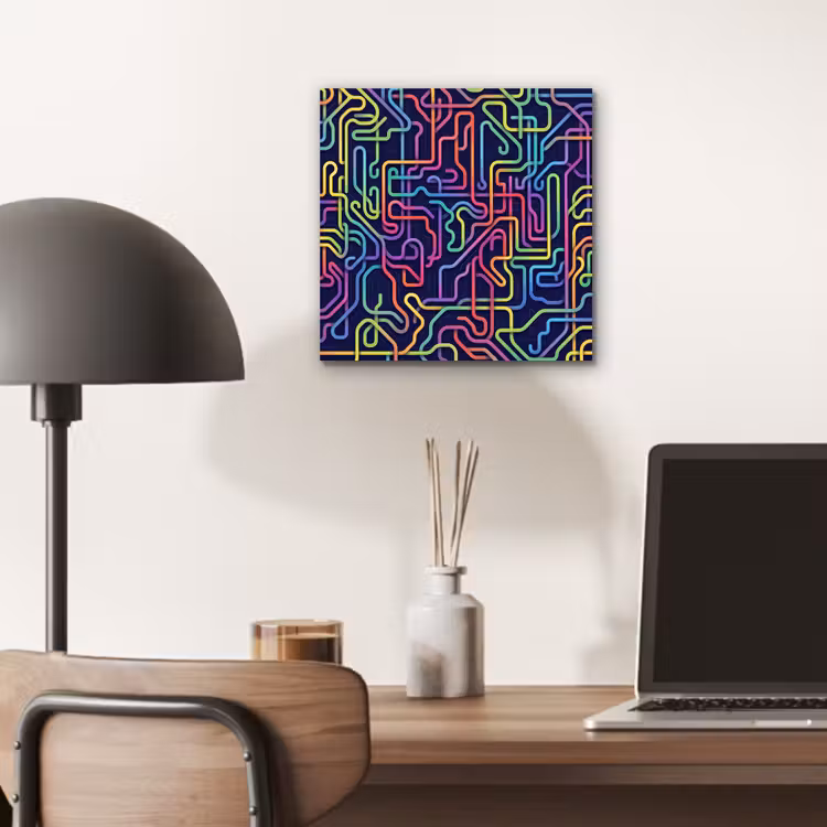 Retro - Abstract - Neon aluminium wit klein -sfeer5