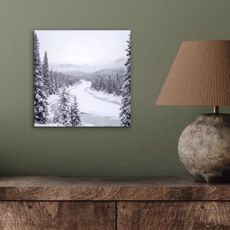 Rivier - Bevroren - Landschap - Winter aluminium wit klein -sfeer2