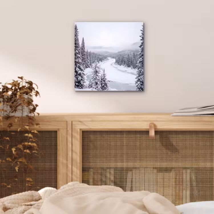 Rivier - Bevroren - Landschap - Winter aluminium wit klein -sfeer3