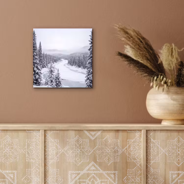 Rivier - Bevroren - Landschap - Winter aluminium wit klein -sfeer4