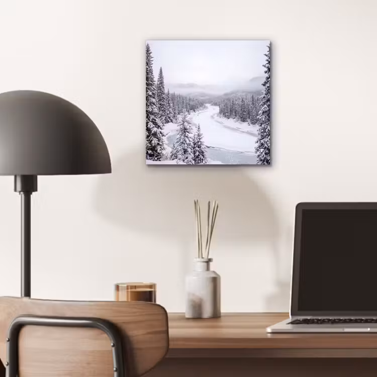 Rivier - Bevroren - Landschap - Winter aluminium wit klein -sfeer5