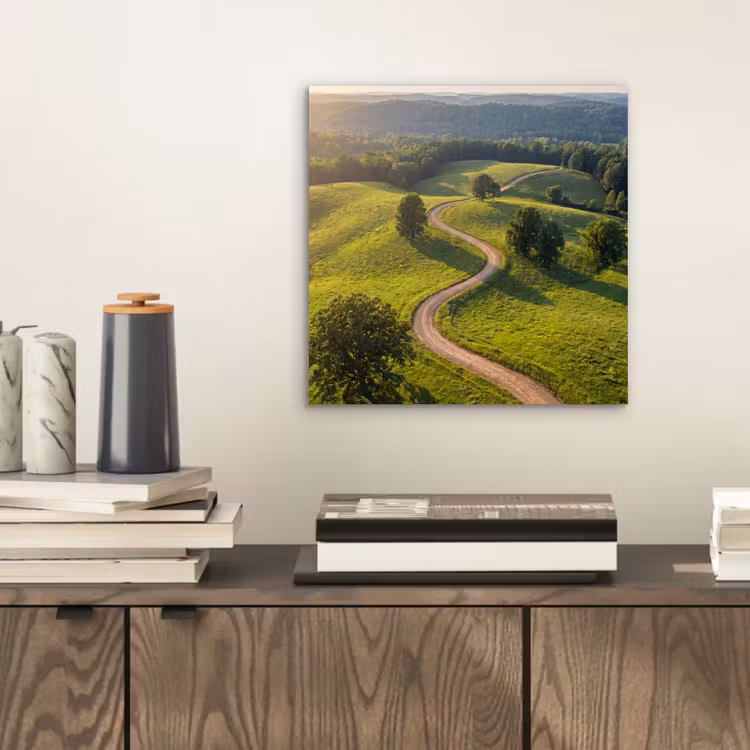 Weg - Weide - Natuur - Groen aluminium wit klein -sfeer1