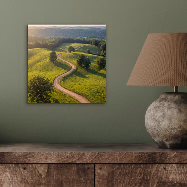 Weg - Weide - Natuur - Groen aluminium wit klein -sfeer2