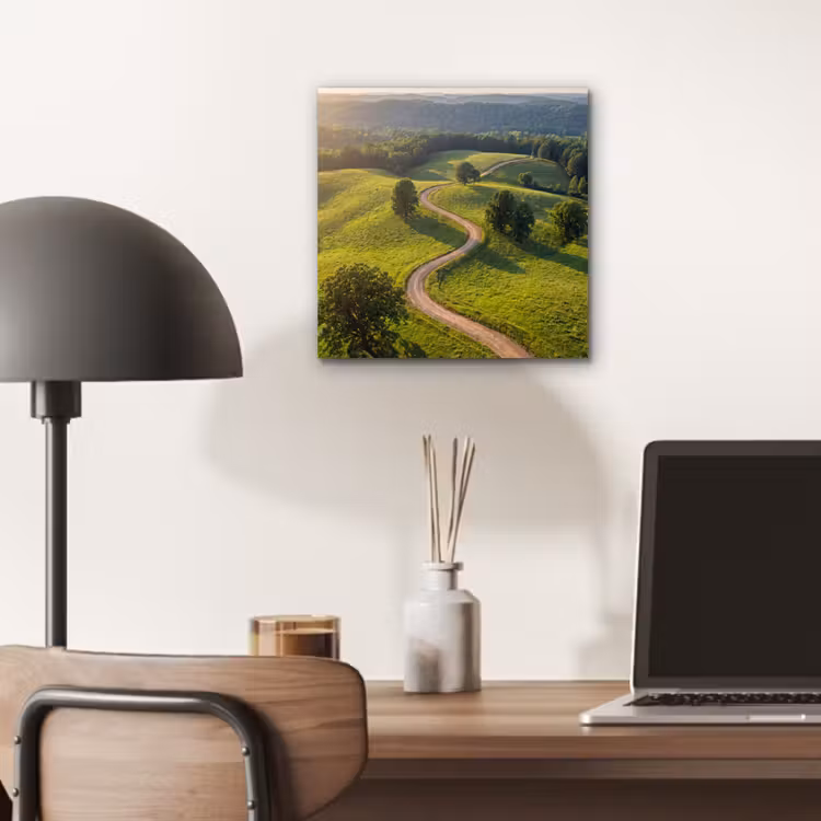 Weg - Weide - Natuur - Groen aluminium wit klein -sfeer5