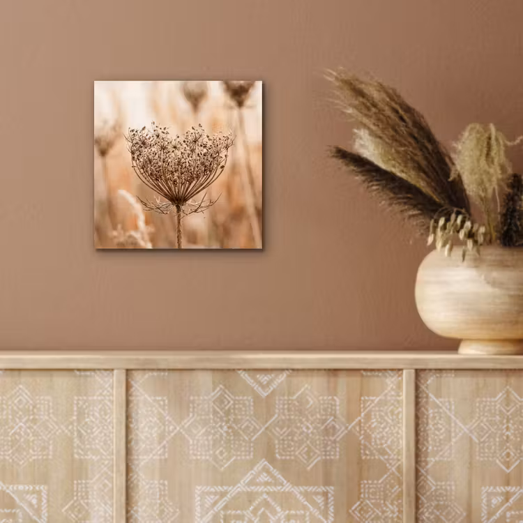 Schermbloem - Droogbloem - Winter - Beige - Minimalistisch aluminium wit klein -sfeer4