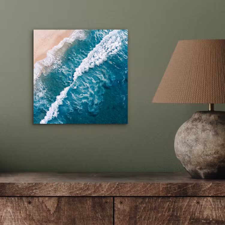 Zee - Strand - Golven - Natuur - Blauw aluminium wit klein -sfeer2