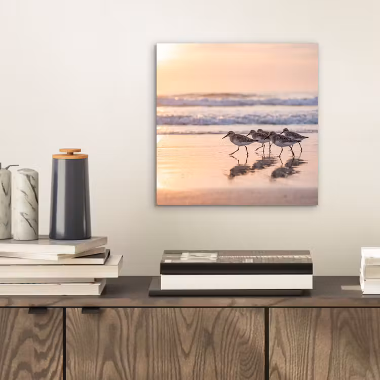 Zee - Vogels - Strand aluminium wit klein -sfeer1