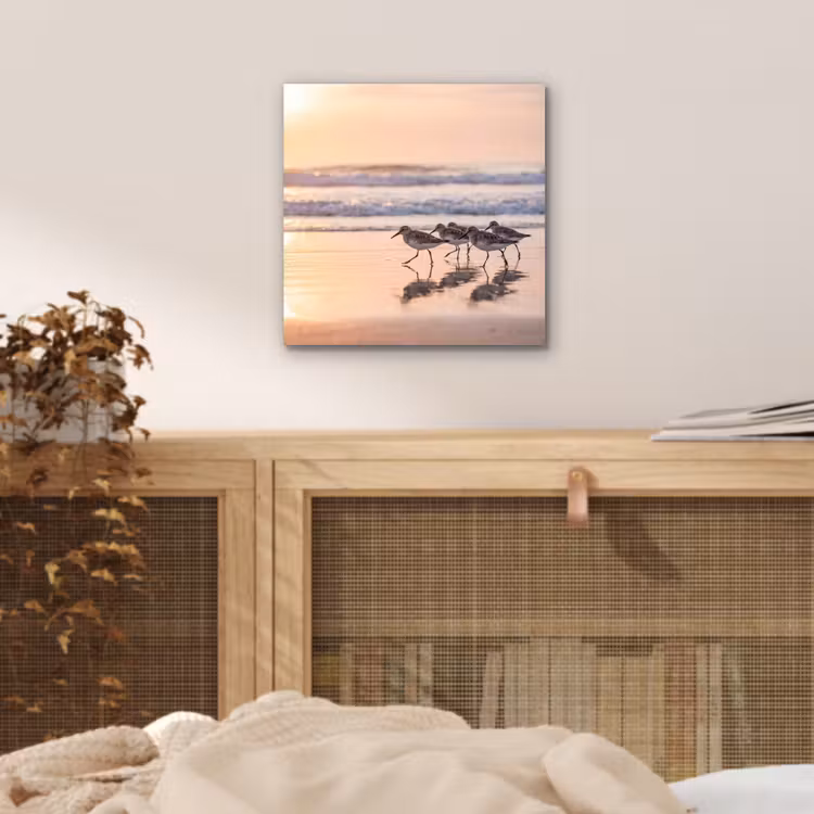 Zee - Vogels - Strand aluminium wit klein -sfeer3