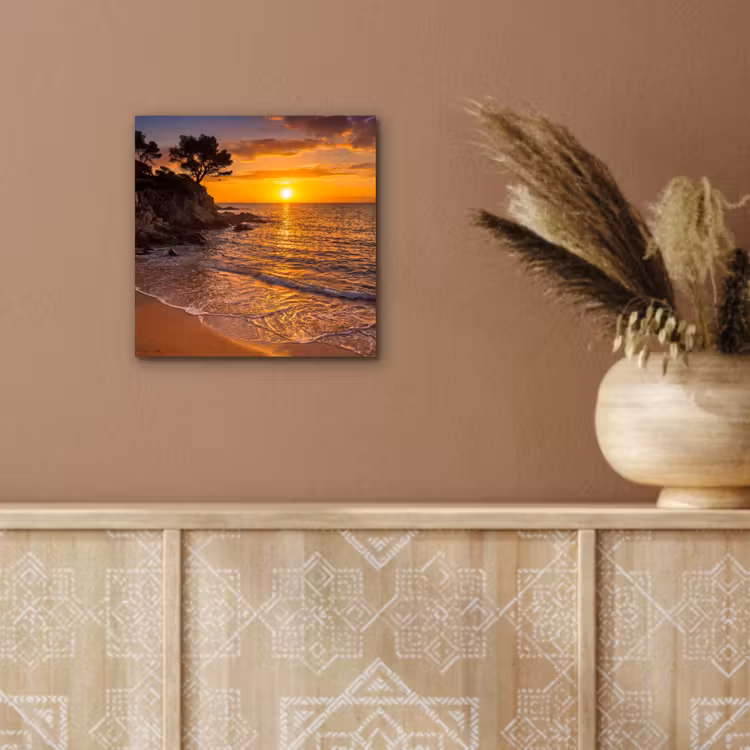 Zee - Kust - Zonsondergang - Natuur - Oranje aluminium wit klein -sfeer4