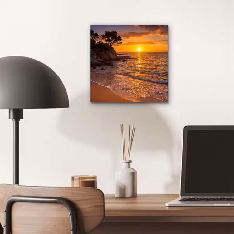 Zee - Kust - Zonsondergang - Natuur - Oranje aluminium wit klein -sfeer5