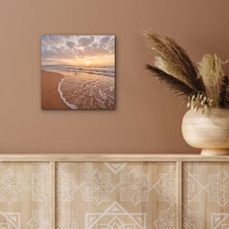 Zee - Kustlijn - Wolken - Landschap - Oranje aluminium wit klein -sfeer4