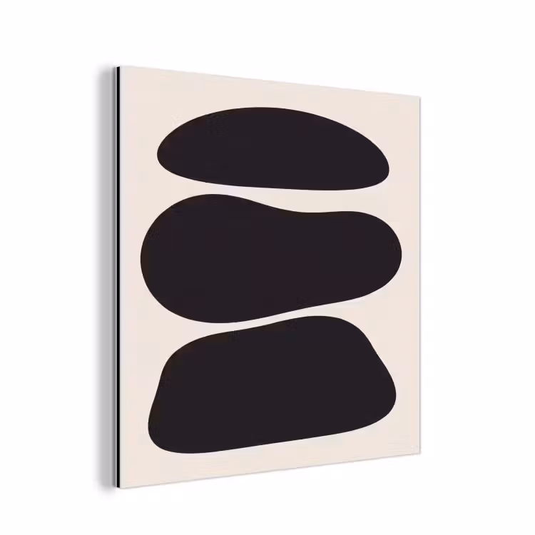 aluminium wall art - Shapes - Organic - Black - Vormen - Organisch - Zwart aluminium wit klein