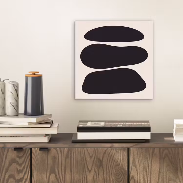aluminium wall art - Shapes - Organic - Black - Vormen - Organisch - Zwart aluminium wit klein