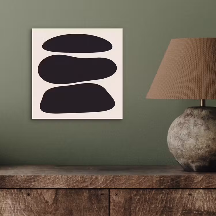 aluminium wall art - Shapes - Organic - Black - Vormen - Organisch - Zwart aluminium wit klein