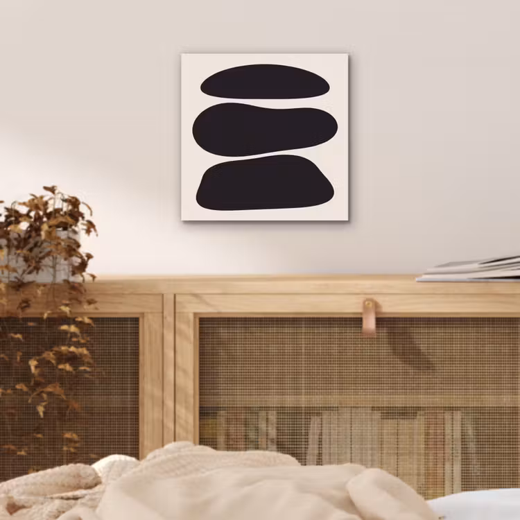 aluminium wall art - Shapes - Organic - Black - Vormen - Organisch - Zwart aluminium wit klein