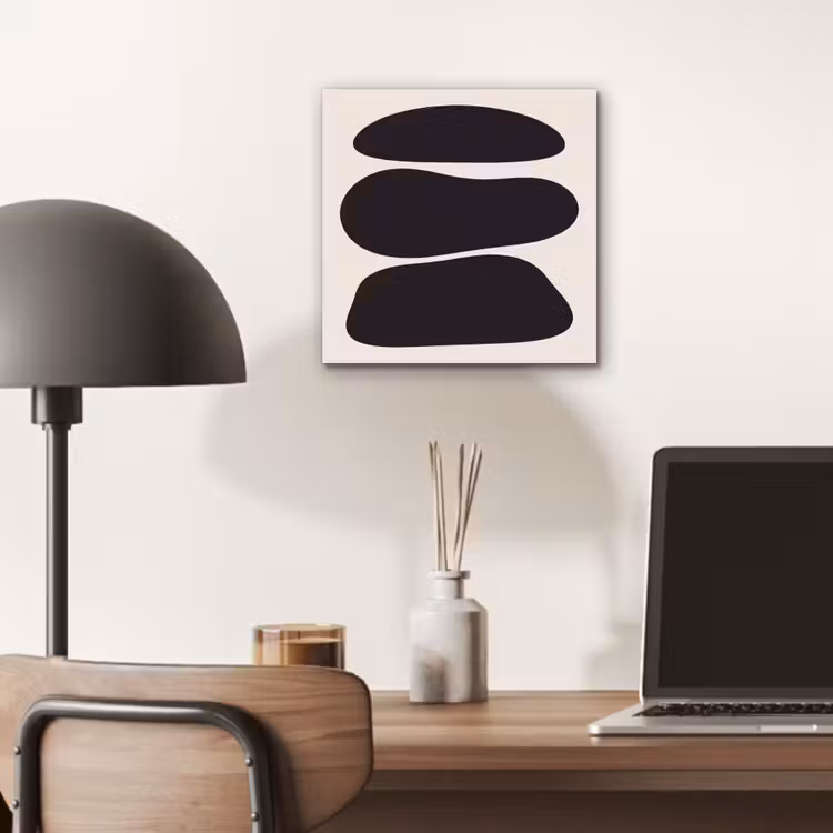 aluminium wall art - Shapes - Organic - Black - Vormen - Organisch - Zwart aluminium wit klein