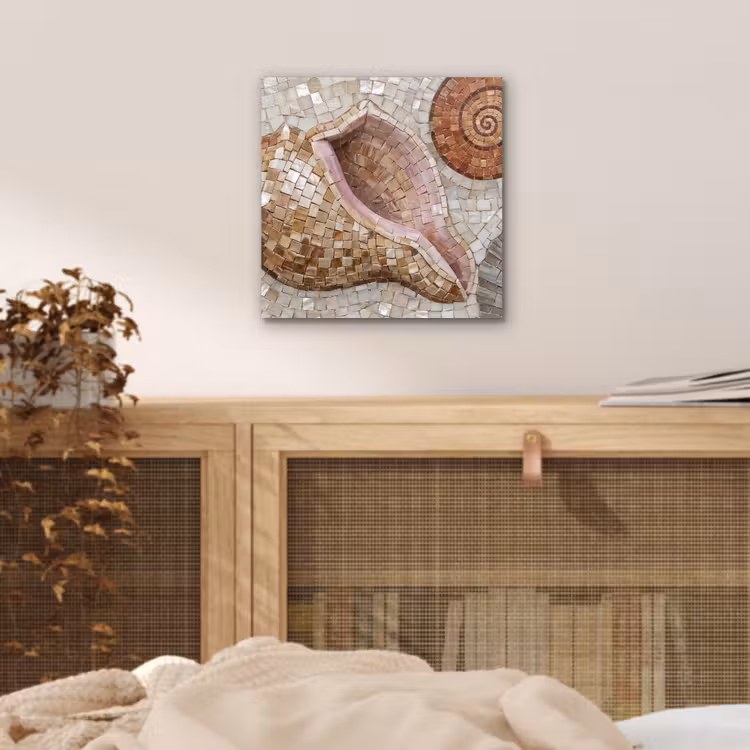 Schelp - Mozaïek - Zee - Beige - Modern aluminium wit klein -sfeer3