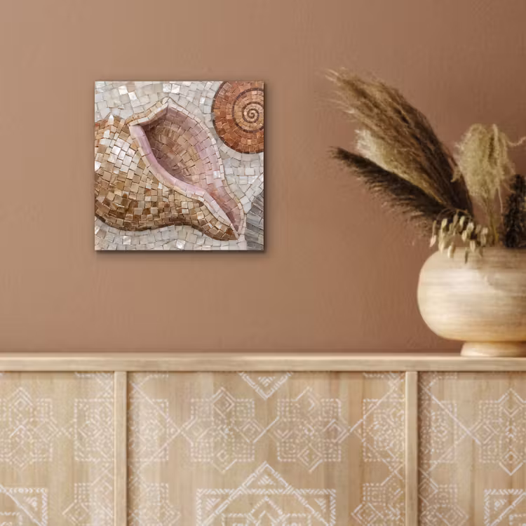 Schelp - Mozaïek - Zee - Beige - Modern aluminium wit klein -sfeer4