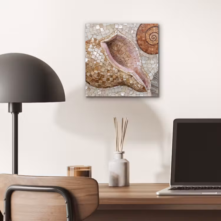 Schelp - Mozaïek - Zee - Beige - Modern aluminium wit klein -sfeer5