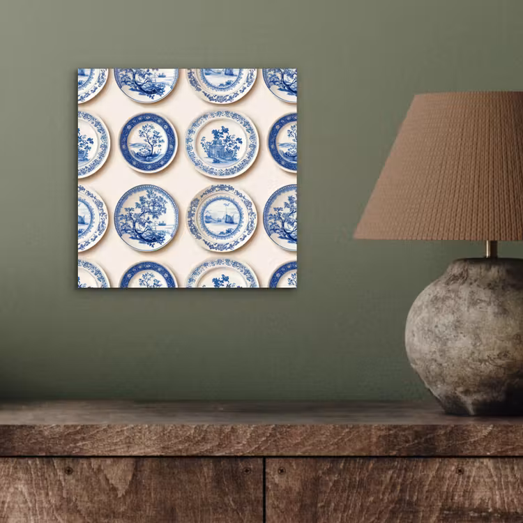 Borden - Bomen - Planten - Blauw aluminium wit klein 46 -sfeer2