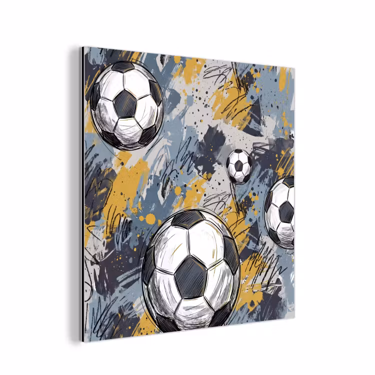 Voetbal - Abstract - Sport - Kleurrijk aluminium wit klein -3d