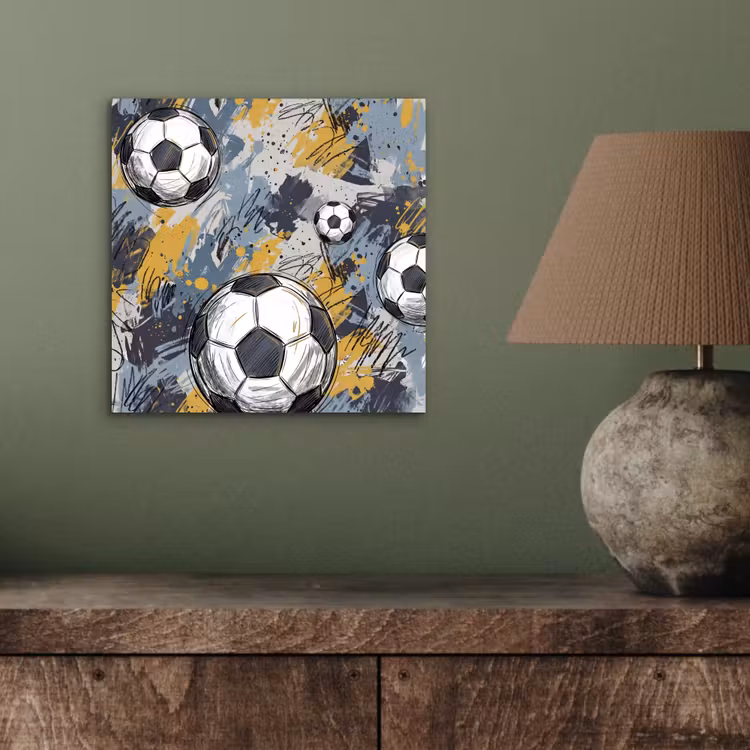 Voetbal - Abstract - Sport - Kleurrijk aluminium wit klein -sfeer2