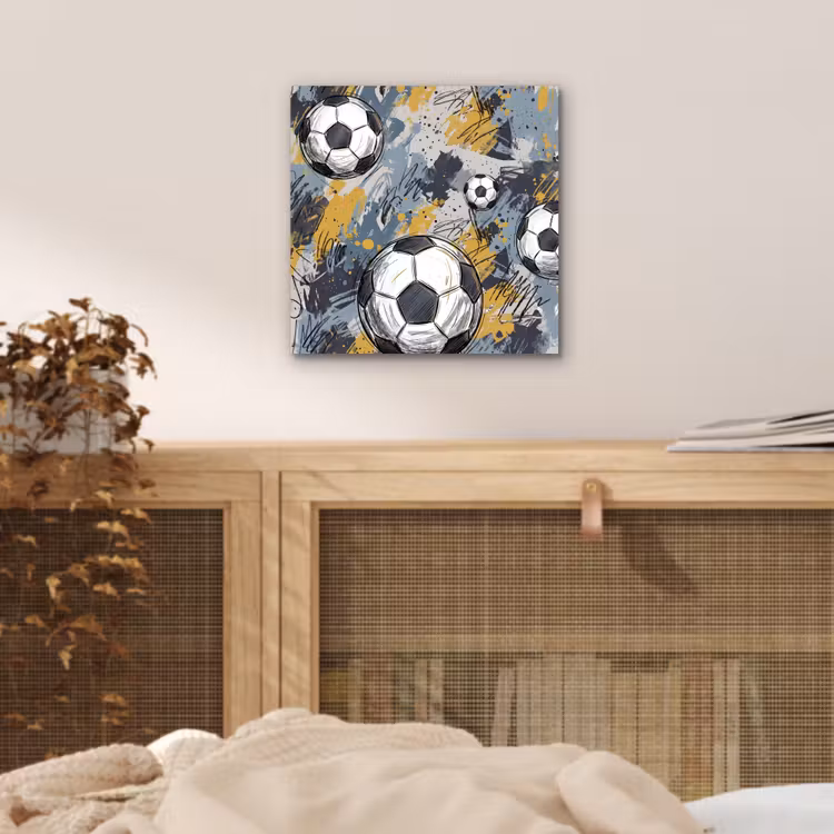 Voetbal - Abstract - Sport - Kleurrijk aluminium wit klein -sfeer3