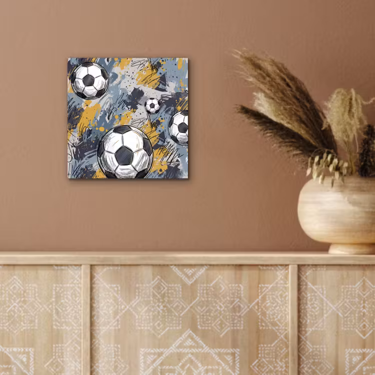 Voetbal - Abstract - Sport - Kleurrijk aluminium wit klein -sfeer4