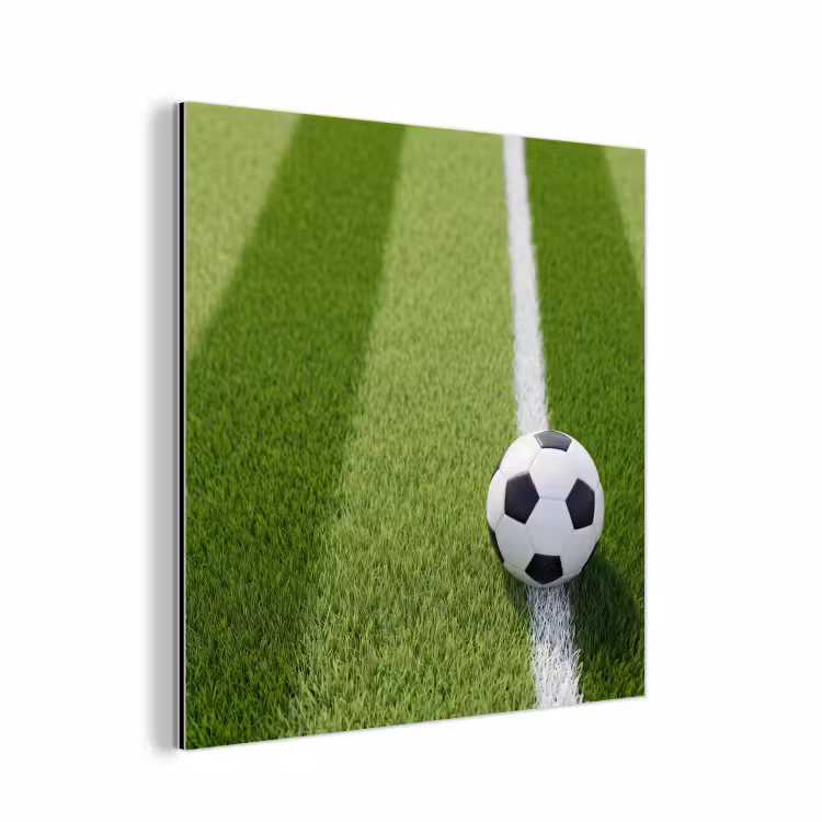 Voetbal - Grasveld - Sport - Groen aluminium wit klein -3d