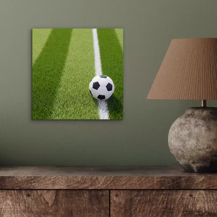 Voetbal - Grasveld - Sport - Groen aluminium wit klein -sfeer2