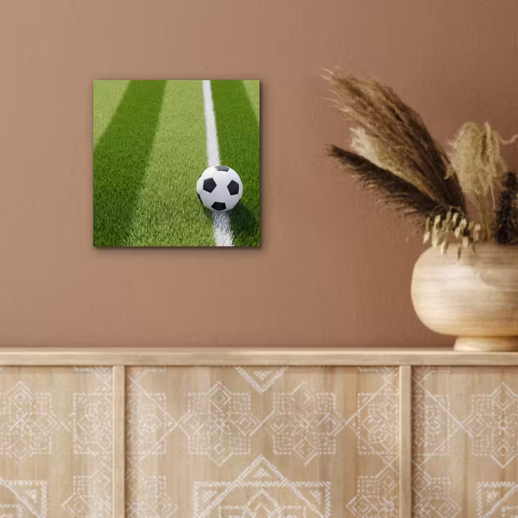 Voetbal - Grasveld - Sport - Groen aluminium wit klein -sfeer4