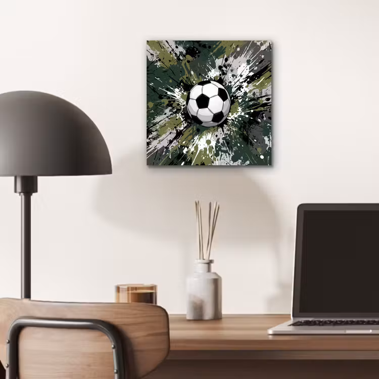 Voetbal - Verf - Spetters - Groen aluminium wit klein -sfeer5