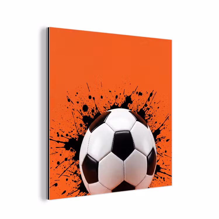 Voetbal - Verf - Sport - Oranje aluminium wit klein -3d