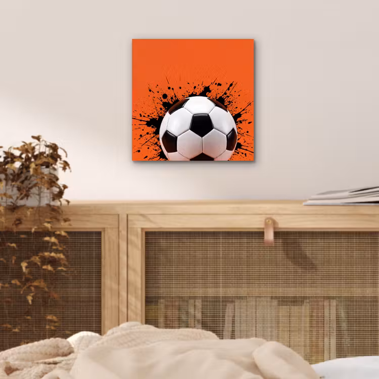 Voetbal - Verf - Sport - Oranje aluminium wit klein -sfeer3