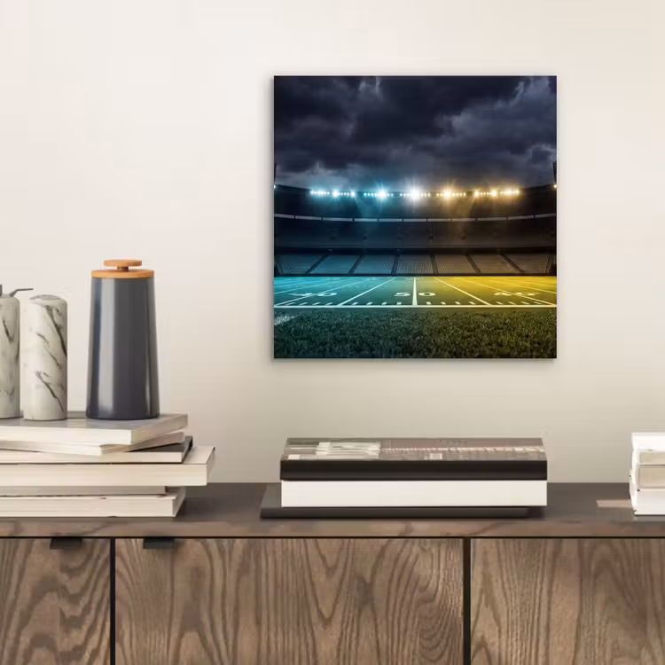Voetbal - Stadion - Nacht - Modern aluminium wit klein -sfeer1
