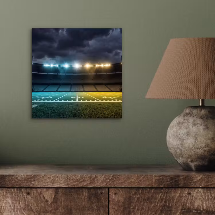 Voetbal - Stadion - Nacht - Modern aluminium wit klein -sfeer2