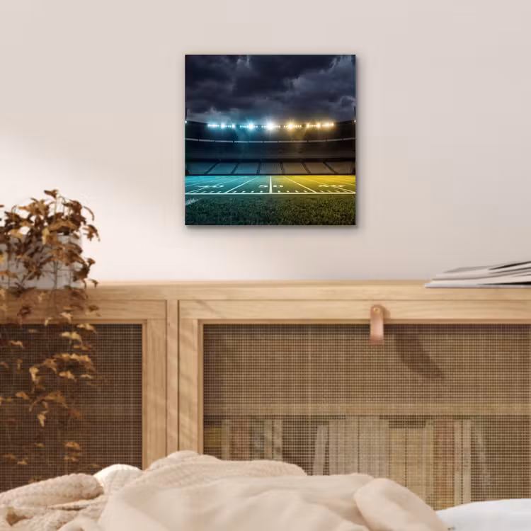 Voetbal - Stadion - Nacht - Modern aluminium wit klein -sfeer3