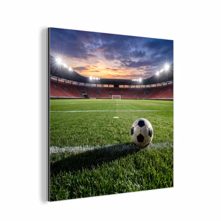 Voetbal - Stadion - Sport - Groen aluminium wit klein -3d