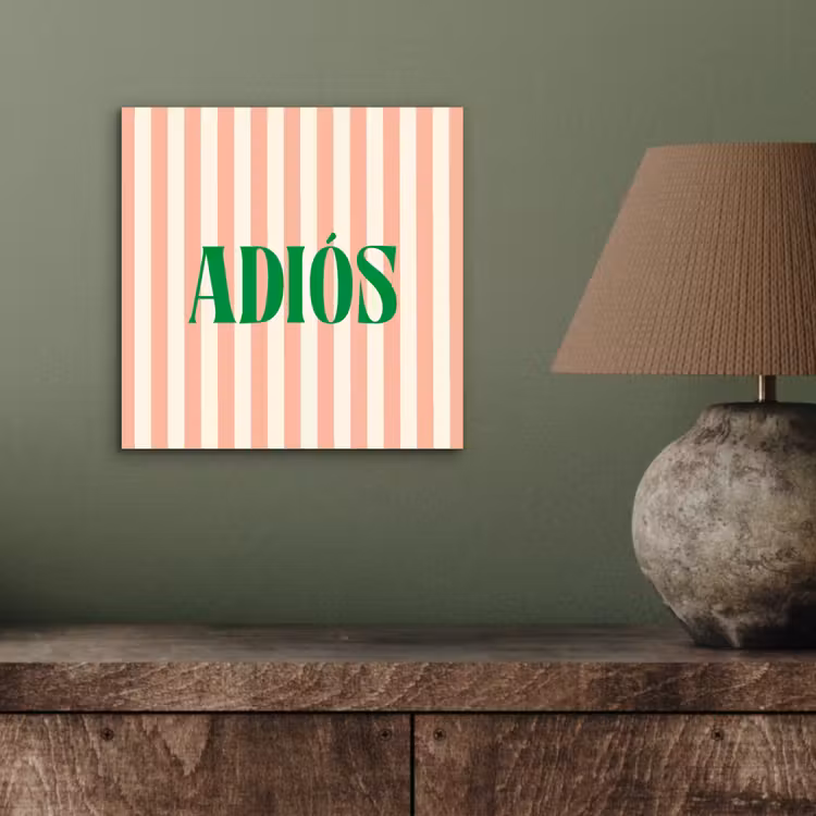 Zachtroze - Groen - Strepen - Adiós aluminium wit klein -sfeer2