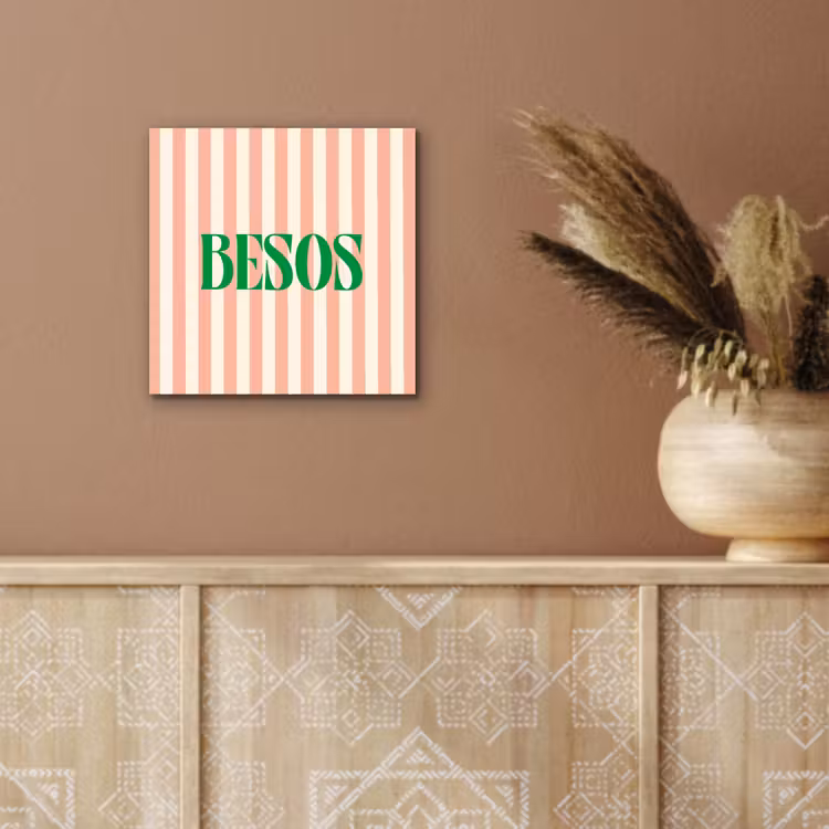 Zachtroze - Groen- Strepen - Besos aluminium wit klein -sfeer4